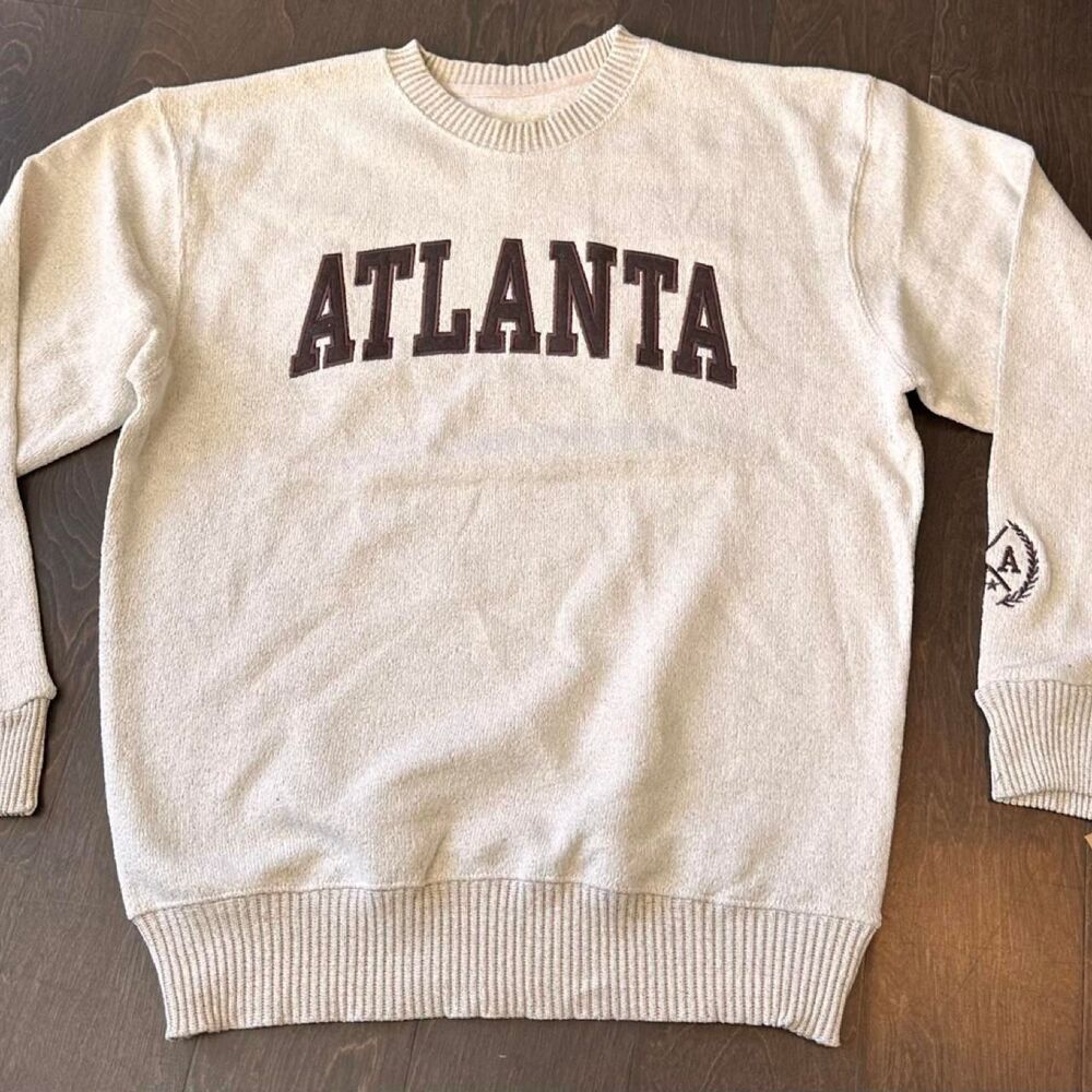 Mens Cream and Tan Sweatshirt